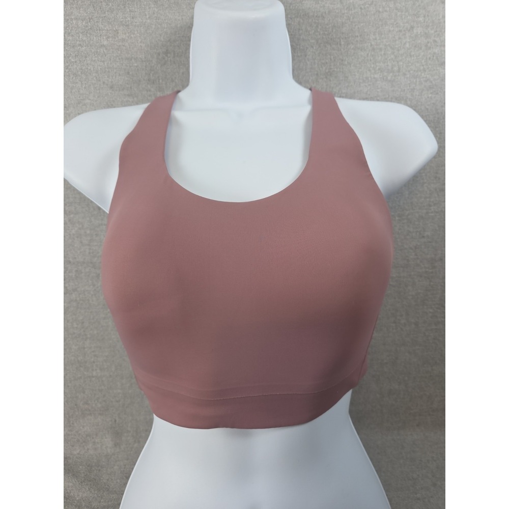 Athleta Advance Sports Bra Size 32D Blush‎ Pink Nylon Adjustable Crossback Strap